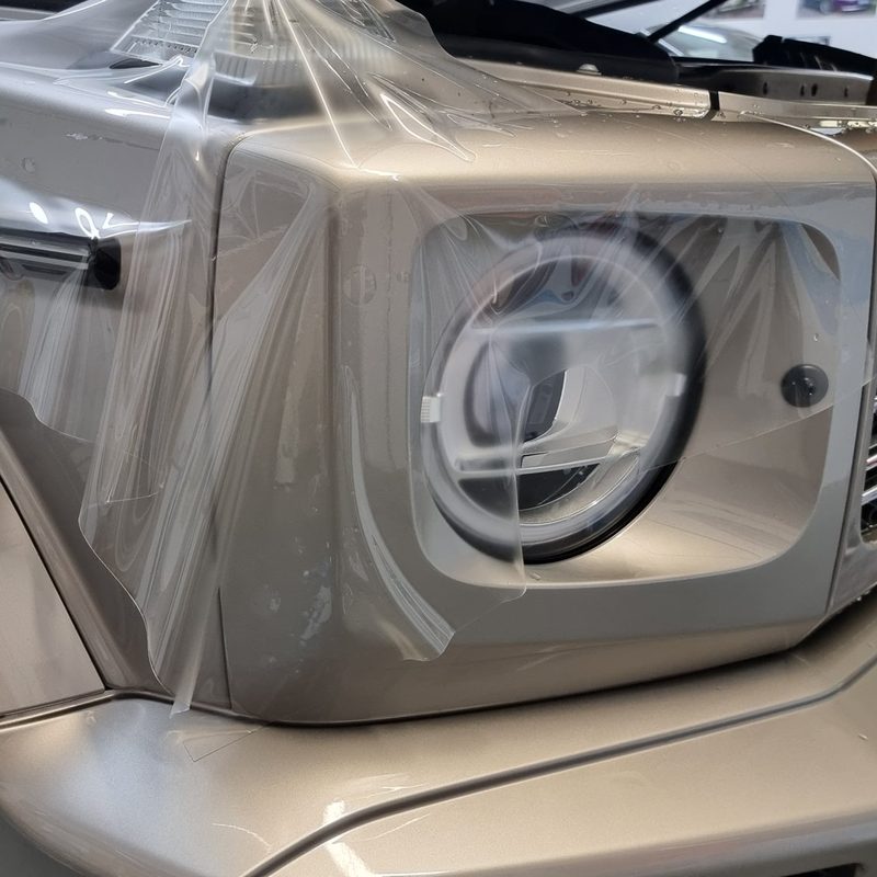 Mercedes G-osztály fényszóró fóliázva